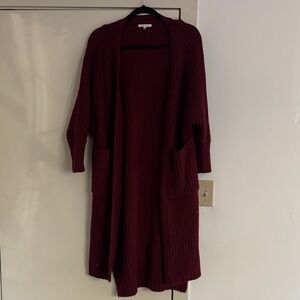 Women's Burgundy Sweater Cardigan